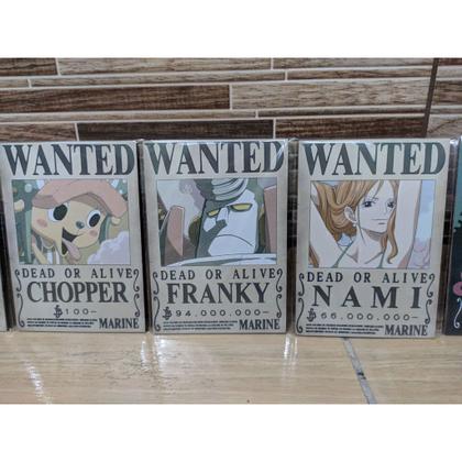 Imagem de Kit 10 quadros one piece Wanted Luffy Zoro Nami
