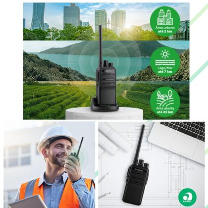 Imagem de Kit 10 Rádio Comunicador Intelbras Rc3002 UHF Longo Alcance Até 20km