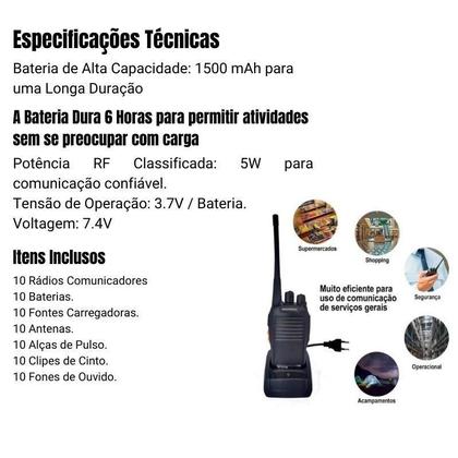 Imagem de Kit 10 Radios Comunicador Walk Talk Baofeng Bf-777S + Fone