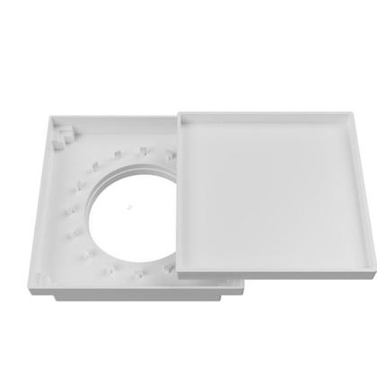 Imagem de Kit 10 Ralo Oculto Quadrado 10x10cm Astra Branco