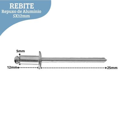 Imagem de Kit 10 Rebite Pop Repuxo 5X12mm De Alumínio Fixação Metal Chapa Portão Grade Mecânica Serralheira