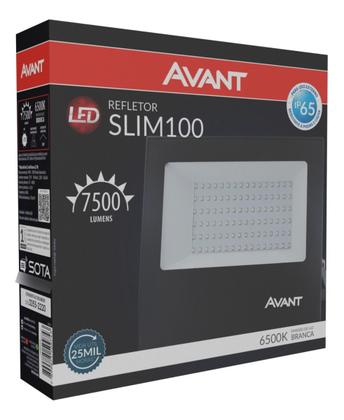 Imagem de Kit 10 Refletor Led 100w Holofote Prova D'água Área Externa Ip65 Bivolt Avant Preto