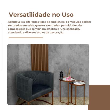 Imagem de Kit 10 Revestimentos Ripado 100% MDF Placas Decorativas 53x15cm Com Dupla Face Várias Cores - LH Móveis