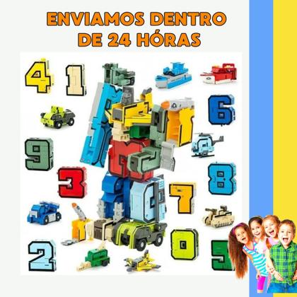 Imagem de kit 10 Robôs Transformes Criança Monta Desmonta - Kit 10 Brinquedos Robôs
