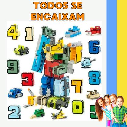 Imagem de kit 10 Robôs Transformes Criança Monta Desmonta - Kit 10 Brinquedos Robôs