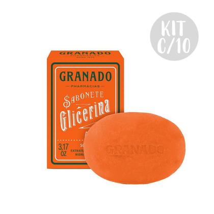 Imagem de Kit 10 Sabonete Barra Granado Glicerina Extrato Amêndoa 90g