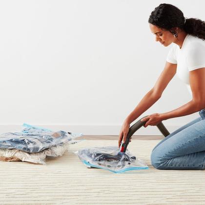 Imagem de Kit 10 Saco a Vácuo Hermético para Roupas Toalhas Edredom com Bomba