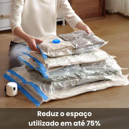 Imagem de Kit 10 Saco a Vácuo Hermético para Roupas Toalhas Edredom com Bomba