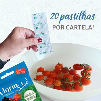 Imagem de Kit 10 Sanitizantes Frutas Verduras Legumes Clorin Salad Pastilha