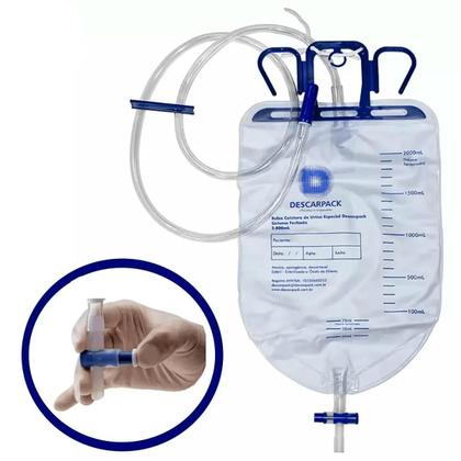 Imagem de Kit 10 sondas foley e 5 bolsas urina sistema fechado 2L
