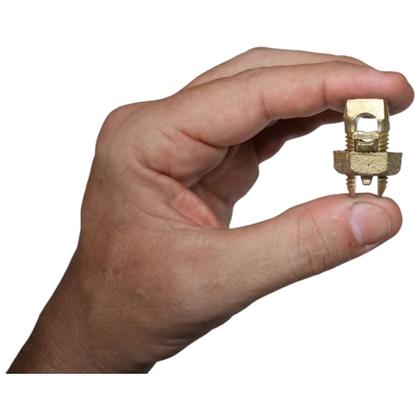 Imagem de Kit 10 Split Bolt de Bronze 35mm Parafuso Fendido para Emenda Cabos Bimetálico