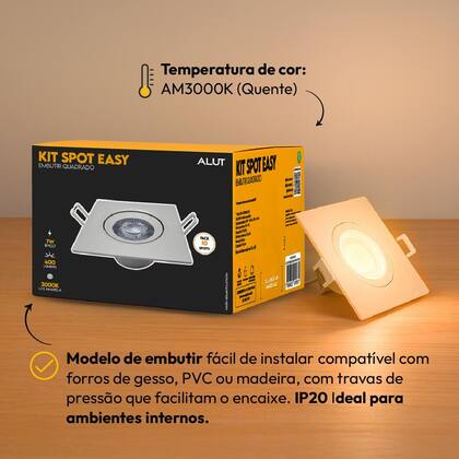 Kit 10 Spot Led Embutir 7w 3000k Branco Quente 110v/220v Bivolt ...