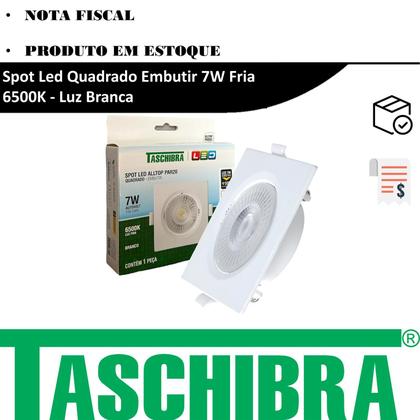 Imagem de Kit 10 Spot Led Quadrado Embutir 7W Luz Branca Fria 6500K