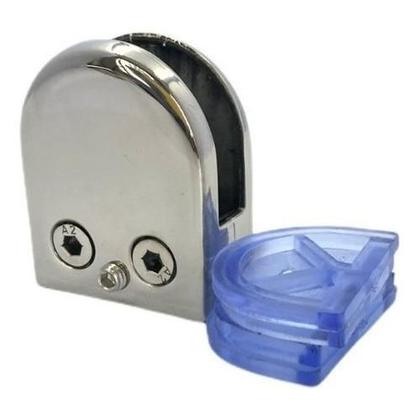 Imagem de Kit 10 Suporte Presilhas Vidro Curva Redonda Aço Inox 304