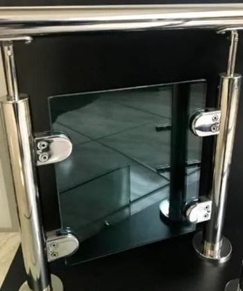 Imagem de Kit 10 Suporte Presilhas Vidro Curva Redonda Aço Inox 304