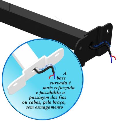 Imagem de KIT 10 Suportes Haste De Refletor Led Parede Fachada Banner Base Reta 80 Cm