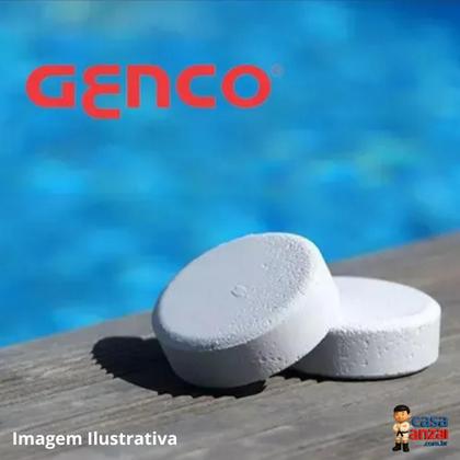 Imagem de Kit 10 Tablete Pastilha Pedra Cl Estabilizado Genco + Clorador Médio