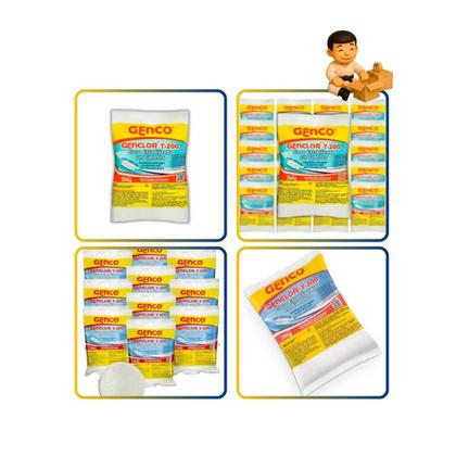 Imagem de Kit 10 Tablete Pastilha Pedra Cl Estabilizado Genco + Clorador Médio