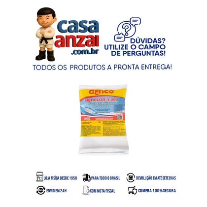 Imagem de Kit 10 Tablete Pastilha Pedra Cl Estabilizado Genco + Clorador Médio