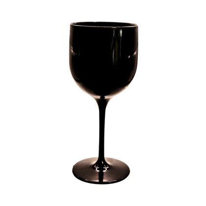 Imagem de Kit 10 Taças De Vinho De Acrílico Sólido Preto 260ml p/ Eventos Festas Jantar Decoração Aniversarios