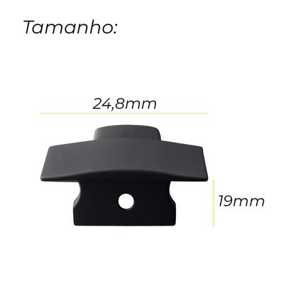 Imagem de Kit 10 Tampas de Perfil Risque Inside 24x15mm Com furo Preto Cod: ALUT001939 Alut By Avant