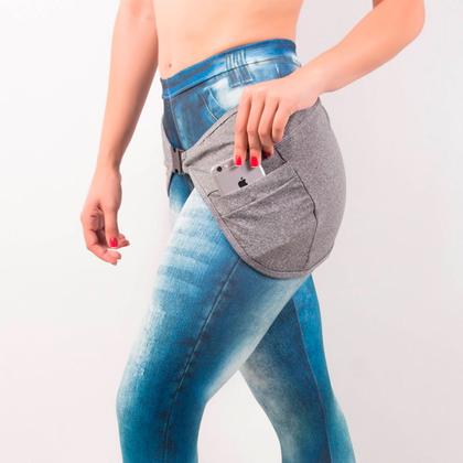 Imagem de Kit 10 Tapa Bumbum Fitness Liso Com Bolso Lateral e Fecho