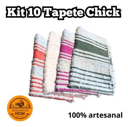 Imagem de Kit 10 Tapete Peludo Chick Porta Casa Quarto Linha Artesanal