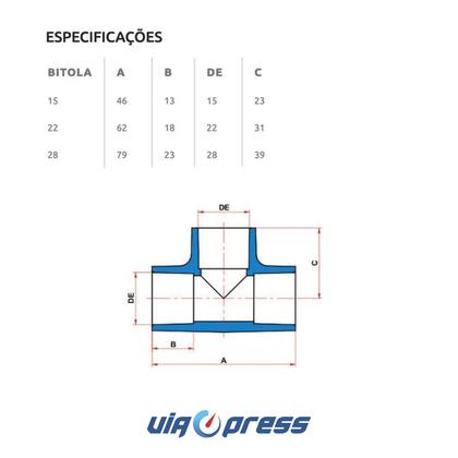 Imagem de Kit 10 Te 90º 22mm Conexão Cpvc Água Quente Conector Oferta