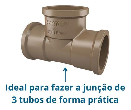 Imagem de Kit 10 Te Soldável Pvc Marrom 25mm Água Fria 3/4'' Amanco