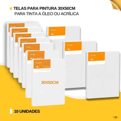 Imagem de Kit 10 Telas de Pintura 30x50cm Tinta a Oleo ou Acrilica