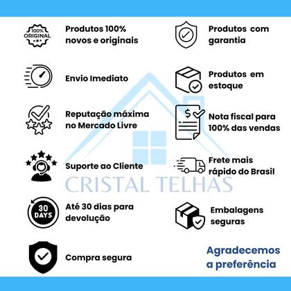 Imagem de Kit 10 Telhas Americana Transparente Reforçada 42,5x26cm