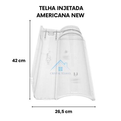 Imagem de Kit 10 Telhas Americana Transparente Reforçada 42,5x26cm
