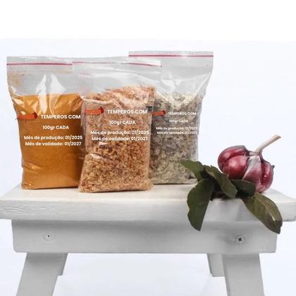 Imagem de Kit 10 Temperos 50g cada, total de 500g Essenciais para Culinária Temperos e Condimentos