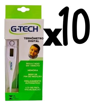 Imagem de Kit 10 Termometro Clinico Digital G-tech