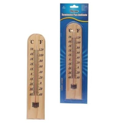 Imagem de Kit 10 Termômetros Parede Madeira Interior Casa Sauna Graus