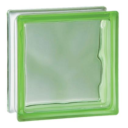 Imagem de Kit 10 Tijolos Bloco De Vidro Wave Colorido 19x19x8 Verde 