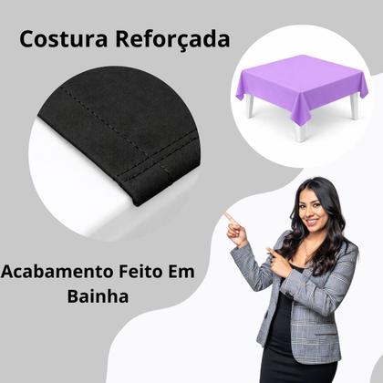Imagem de Kit 10 Toalha Mesa Quadrada 4 Lugares Oxford Grossa 1,50m Lavavel Buffet Restaurantes Eventos Lisa