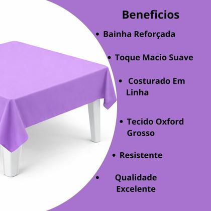 Imagem de Kit 10 Toalha Mesa Quadrada 4 Lugares Oxford Grossa 1,50m Lavavel Buffet Restaurantes Eventos Lisa