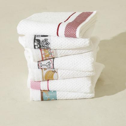 Imagem de Kit 10 Toalha Pano de Copa Prato Jacquard Atoalhado Felpudo 45x70 cm 100 Algodão