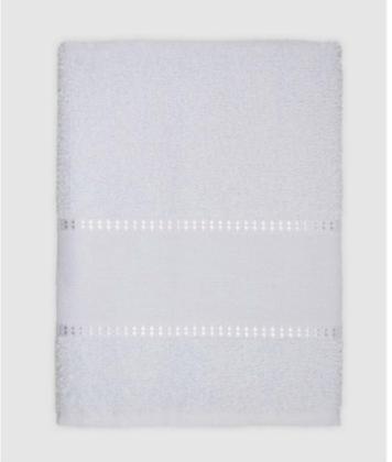 Imagem de Kit 10 Toalhas de Banho Branca Hotel Spa Salão para Bordar Ponto Cruz Pureza 270 g/m2 - 100% Algodão