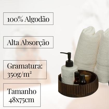 Imagem de Kit 10 Toalhas de Rosto 130g Hotel Salão Profissional 350g/m²