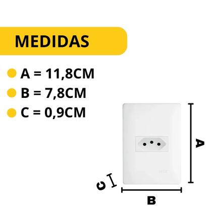 Imagem de Kit 10 Tomada Simples 10A Habitat Branco Fame 3770