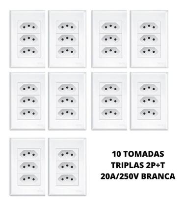 Imagem de Kit 10 Tomadas Dupla 10a + 10 Tomadas Tripla 20a - Fame