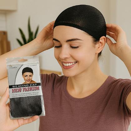 Imagem de Kit 10 Toucas de cabelo confortável preta reutilizável leve