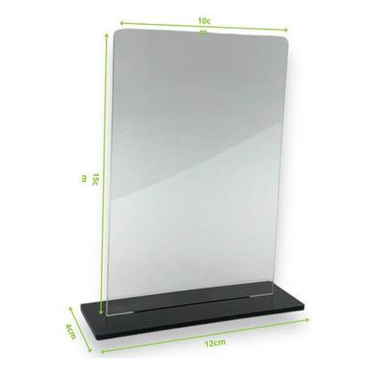 Imagem de Kit 10 Troféu Acrilico Cristal 2mm 10x15cm C/base Preta