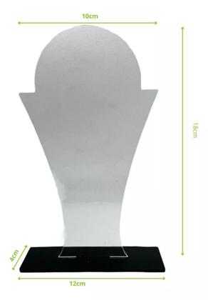 Imagem de Kit 10 Troféu Acrilico Cristal 2mm 10x18cm C/base Preta 3mm