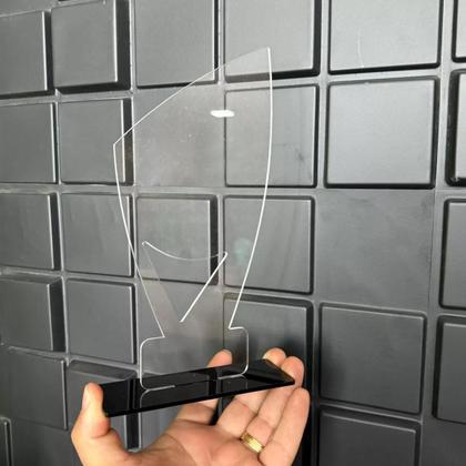 Imagem de Kit 10 Troféu Acrilico Cristal 2mm 21x11cm C/base Preta