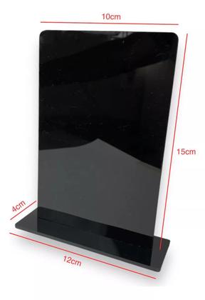 Imagem de Kit 10 Troféu Acrilico Preto 2mm 10x15cm C/base Preta