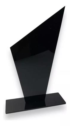 Imagem de Kit 10 Troféu Acrilico Preto 2mm 10x18cm C/base Preta