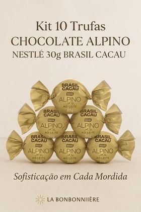 Imagem de Kit 10 Trufas Chocolate Alpino Nestlé 30g Brasil Cacau